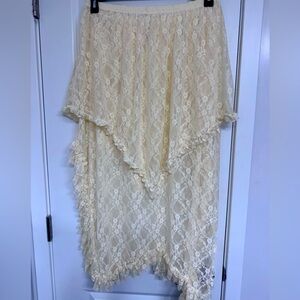 Elegant Cream Lace Skirt